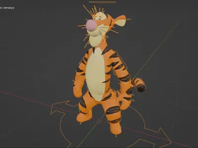 Winnie the pooh - Tigger rigged 3D model