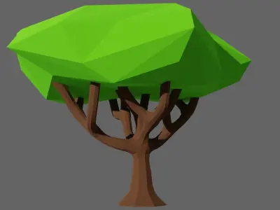 Low Poly Trees Set 1 polygonal tree Low-poly 3D model
