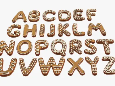 Decorated alphabet letters 04 3D model