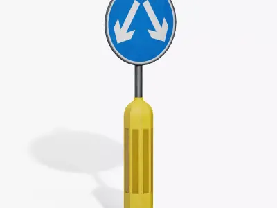 Traffic Bollard Island E Low-poly 3D model