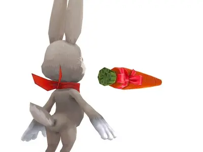 Easter Bunny Low Poly Cartoon 2023 Low-poly 3D model