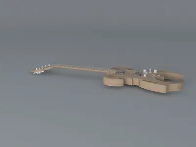 All maple abstract guitar Free 3D model