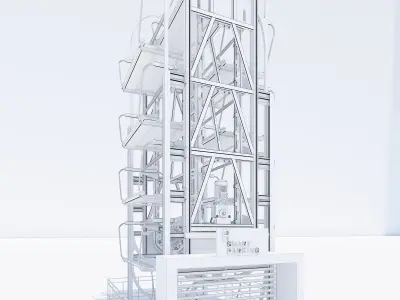 SMART ROTARY CAR PARKING SYSTEM FOR 10 CARS 3D MODEL 3D model