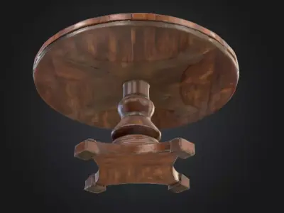 Ornate Chess Table Low-poly 3D model