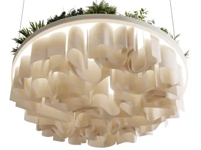 Decorative ceiling Wave Circle pot plant light hanging 35 3D model