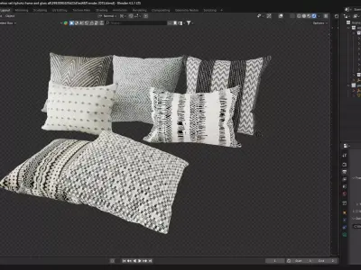 Pillow set 3D model