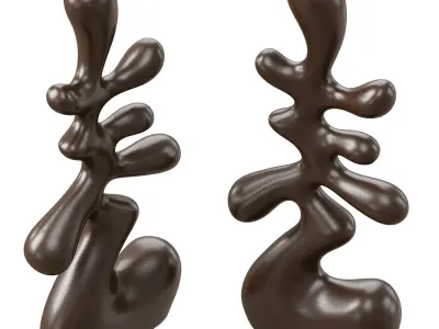 Abstract wood sculpture 3D model