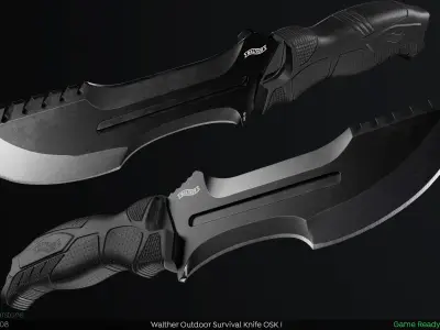 Walther Outdoor Survival Knife OSK 1 - PBR Game Ready Low-poly 3D model