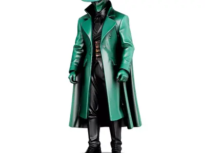 Mysterious Gentleman Statue 3d print and game ready 3D model