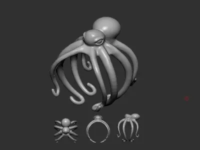 octopus ring 3D print model