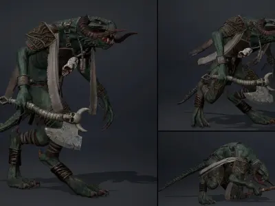 Ghost Barbarian Arm1 Low-poly 3D model