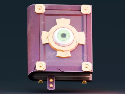 Stylized Halloween Props - Witch Book Low-poly 3D model