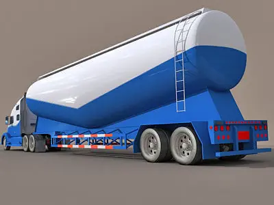 Blue Tanker Truck 12 3D model