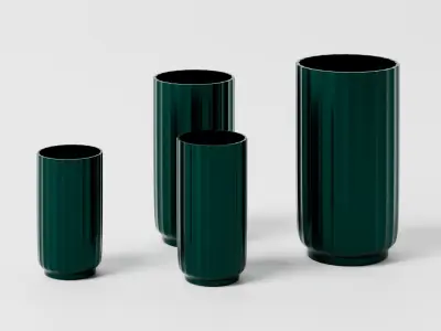 Modern Decorative Vase Set High-Quality 3D Model 3D model