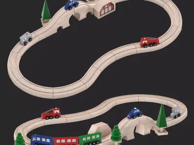 Toy railway 3D model