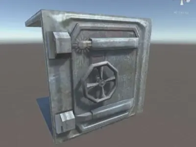 Door component 1 rigged and animated Free low-poly 3D model