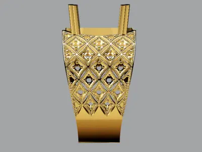 Men ring with oval cabochon gem Free 3D print model