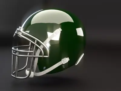 Green American Football Helmet Low-poly 3D model