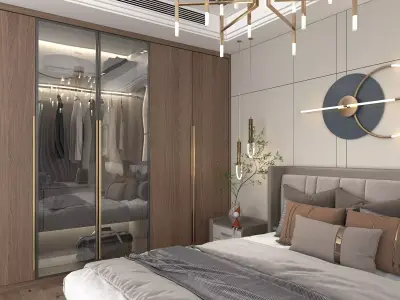 Modern Bedroom Scene 14 3D model
