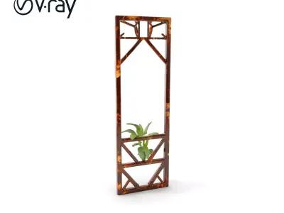Decorative Rustic Frame with Plant Holder Model Pack Low-poly 3D model