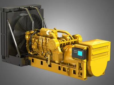3512 Engine - V12 Diesel Generator Engine 3D model