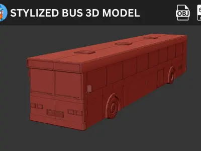 Stylized Bus 3D Model 3D model