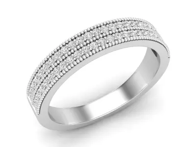 AV 610 Diamond Double Row Anniversary Wedding Band 3D print model