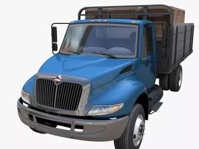 International Durastar flatbed truck Low-poly 3D model