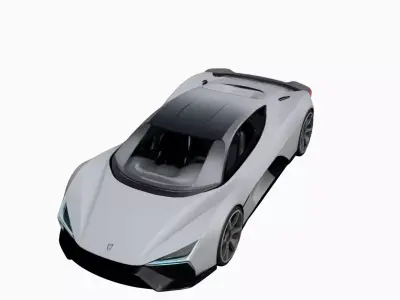Futuristic Sports Car 3D Model Concept Hypercar Design 16 3D model