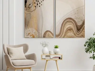 Plaster Two Photo Frame E-35 Low-poly 3D model