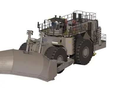 Wheel mining buldozer 3D model