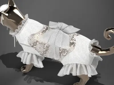 White dress for cat 3D model