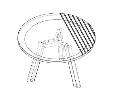 Round side table 3D model