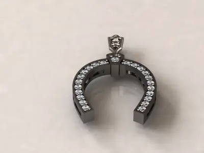 Horseshoe pendant 37 3D print model