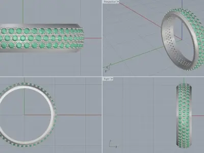 Ring 3 roads Free 3D print model