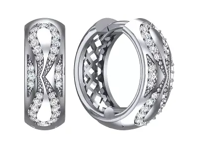 Earrings geometry with diamonds 3D print model