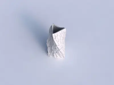 Vase twist curved tipping triangle 2 with organic dents 3D print model