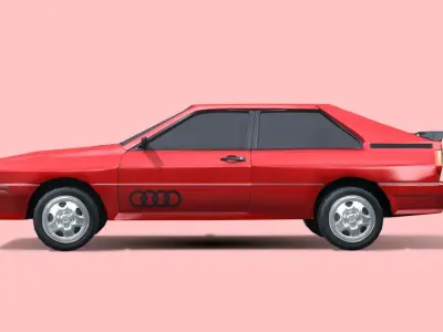 Audi Quattro 1980 Low-poly 3D model
