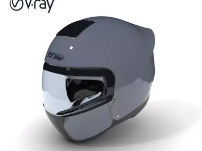 Sleek Motorcycle Helmet Model Pack Low-poly 3D model