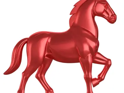 The red horse is the symbol of 2026 3D model