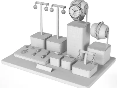 Blue Jewelry Display Stand - Fanxi 3D model