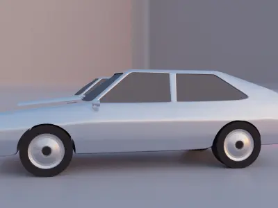 Old cartoon Rally sport car Low-poly 3D model