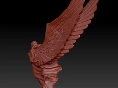 angel statue of with wings 3D print model