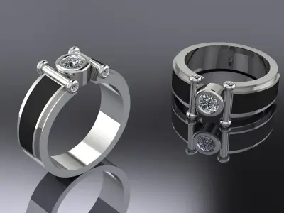 Jewelry Mens Ring Gold 3D print model shop