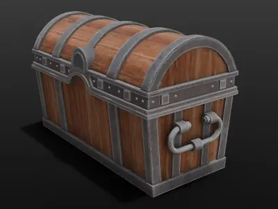 Wood Chest 3D Model  Low-poly 3D model