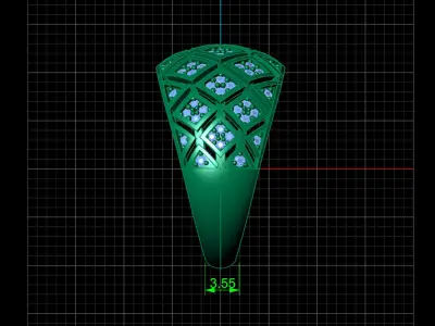 STL 3DM Print Ready Women Diamond Ring Lightweight Printable  3D print model 68