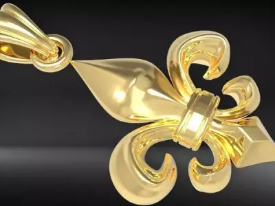 fleur de lis Necklace Pendant Charm Jewelry 3D print model