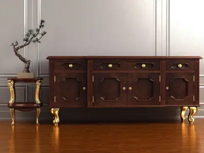 cabinet cabinet wardrobe sofa bed table bookshelve 3D model