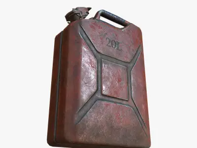Jerrycan 3 color Low-poly 3D model