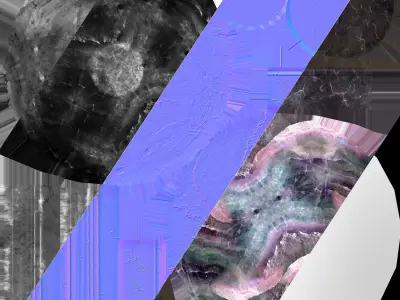 Fortune teller Black Mineral Crystal Ball Low-poly 3D model